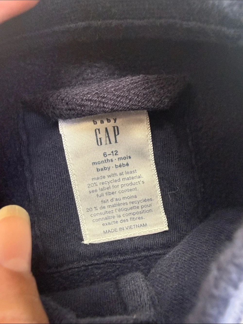 Gap Sz 6-12 Mo Varsity Jacket Navy Blue Kids